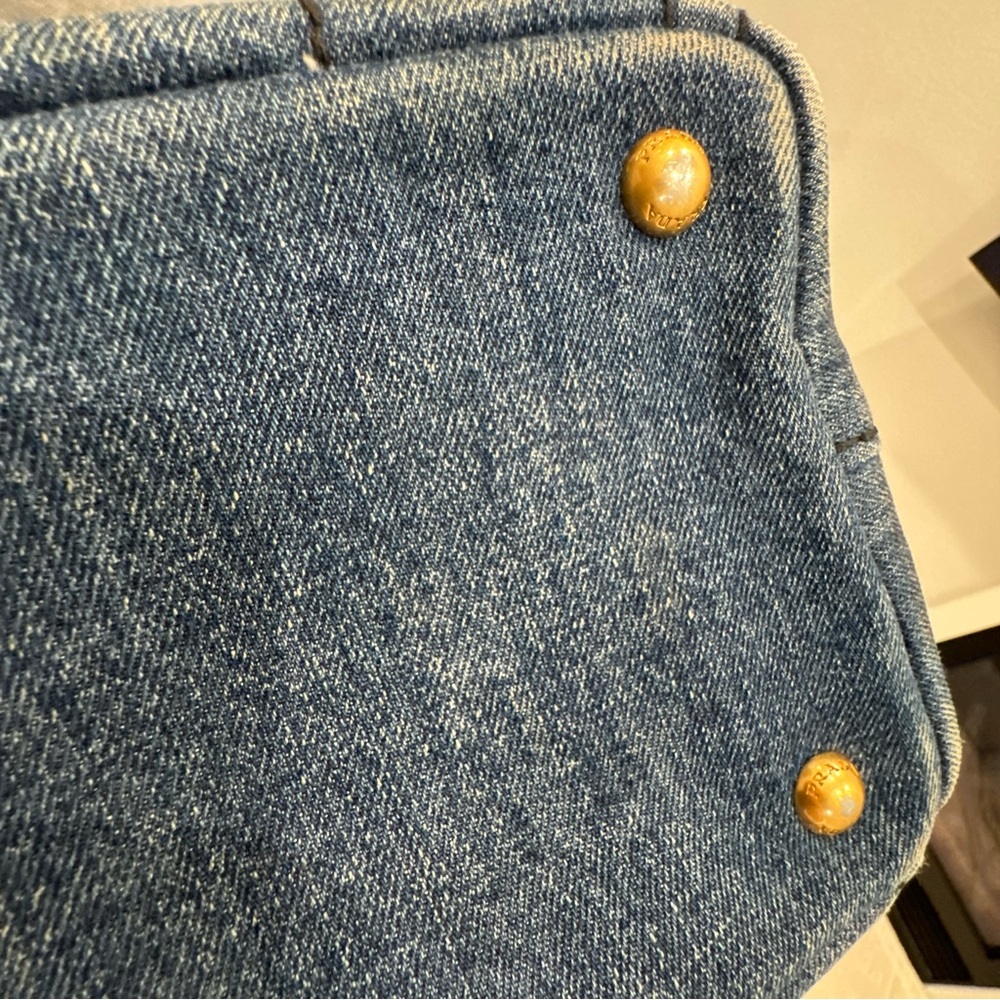 Prada Blue Denim Tote with Logo - Picture 13 of 13
